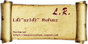 László Rufusz névjegykártya